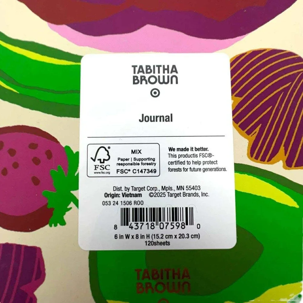 Tabitha Brown Gratitude Business Journal Floral 6x8 Target 120 Sheets NEW‎